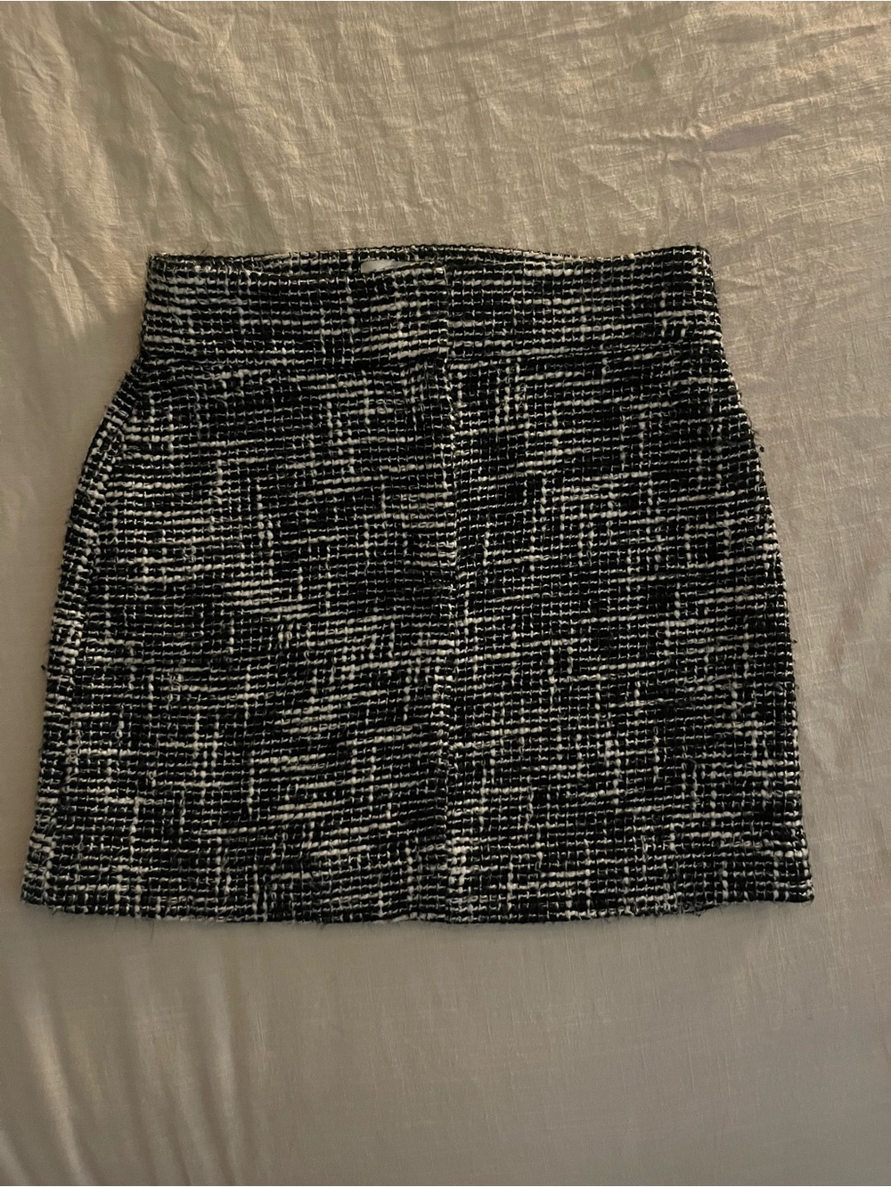 & Other Stories Black and White Tweed Mini Skirt